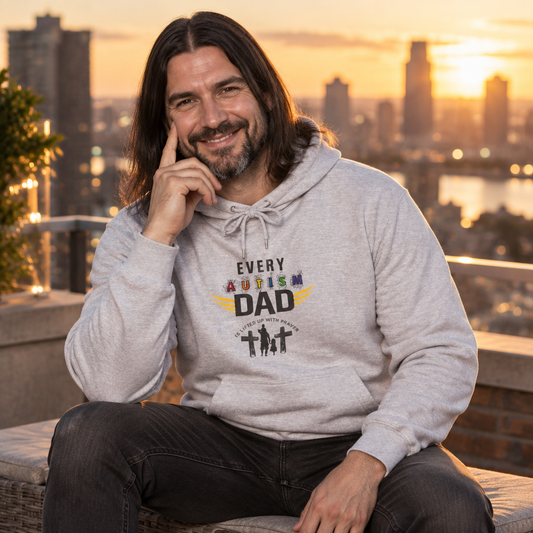 Autism Dad Hoodie | Every Autism Dad Is Lifted Up With Prayer