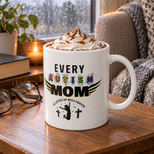 Autism Mom Mug | Every Autism Mom Is Lifted Up With Prayer